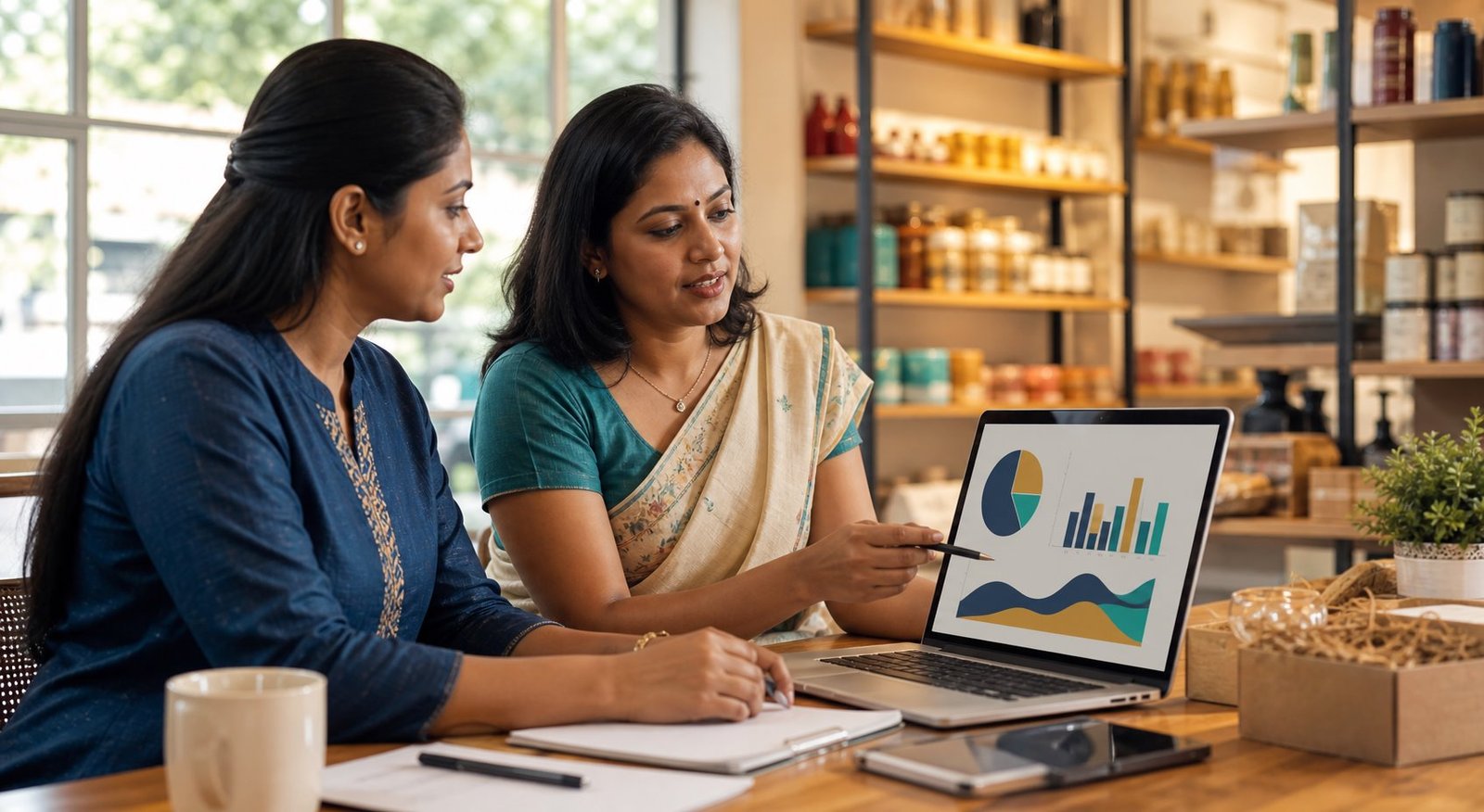 Conceptual local business digital marketing strategy session